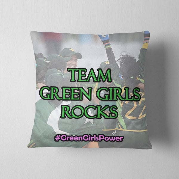 Green Girls Rock Cushion