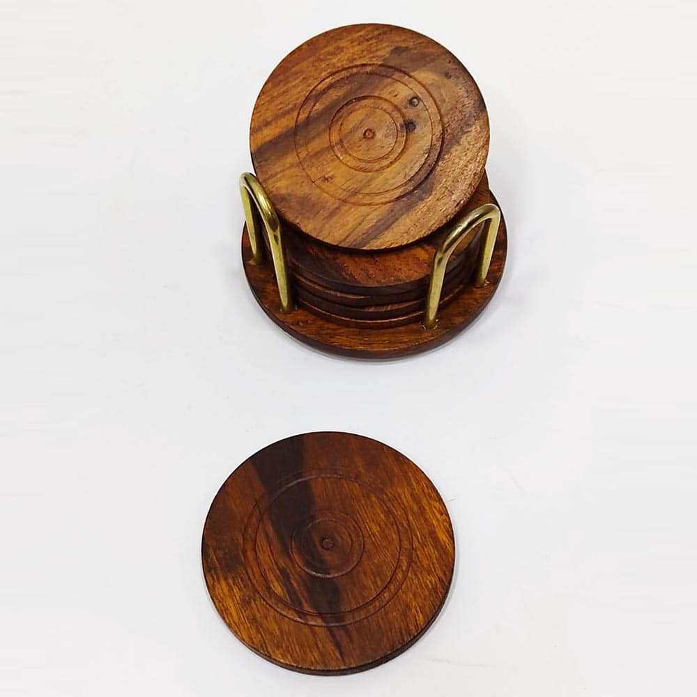 Hand Build Coasters Wooden Hand Crafted Coasters | Set Of 6 – MugArt