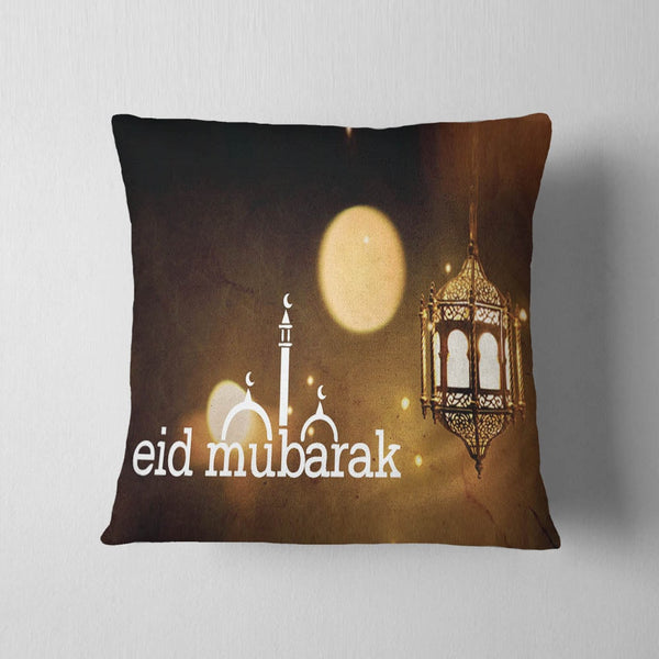 Eid Mubarak Brown Cushion