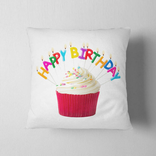 Red Cupcake Birthday Cushion