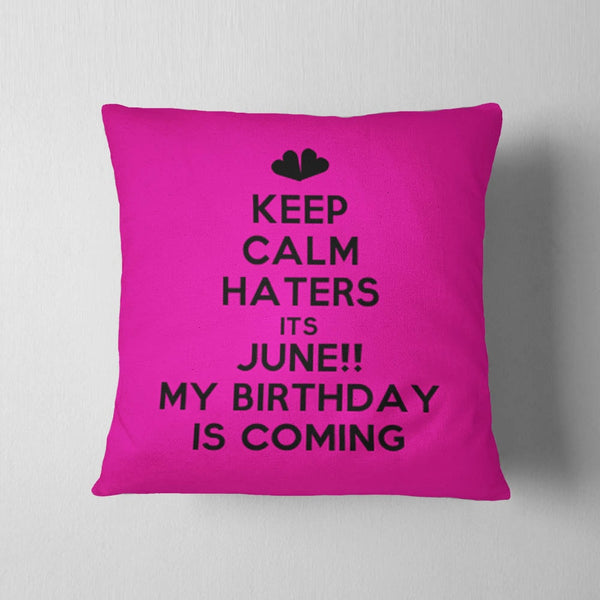 Its June Birthday Cushion