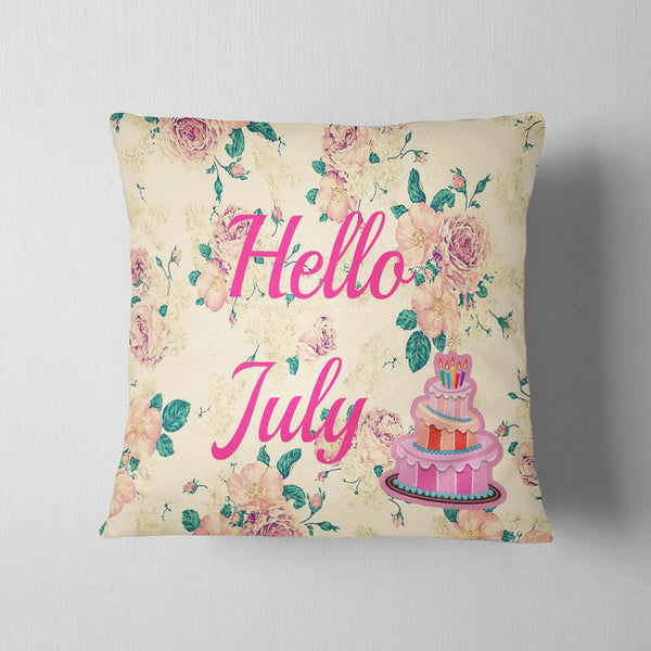 Hello July Birthday Cushion