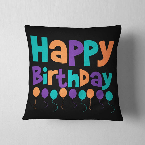Happy Birthday Balloons Cushion