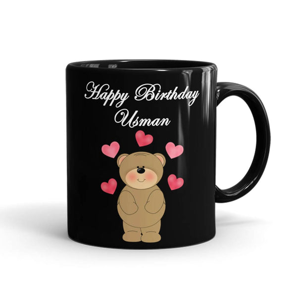 Happy Birthday Name Teddy Mug