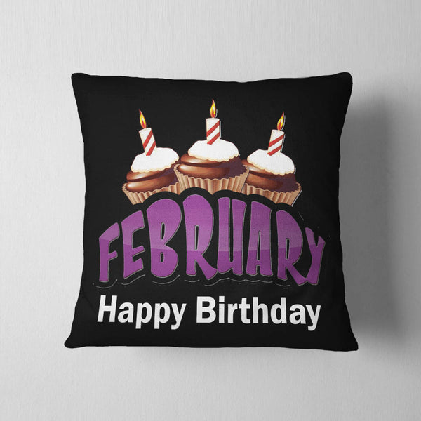 February Happy Birthday Cushion