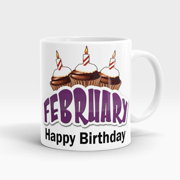 February Happy Birthday Mug