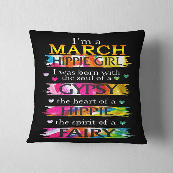 March Hippie Girl Cushion