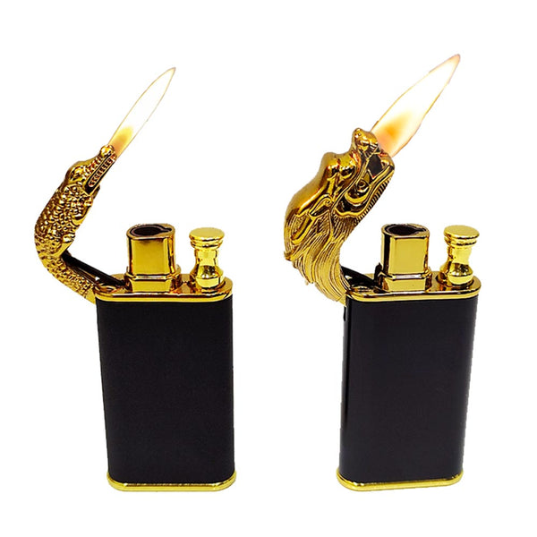 Dual Flame Dragon | Crocodile Lighter Name Engraved