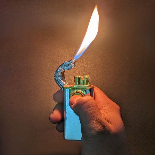 Dual Button Dual Flame Crocodile Lighter | Premium Metal