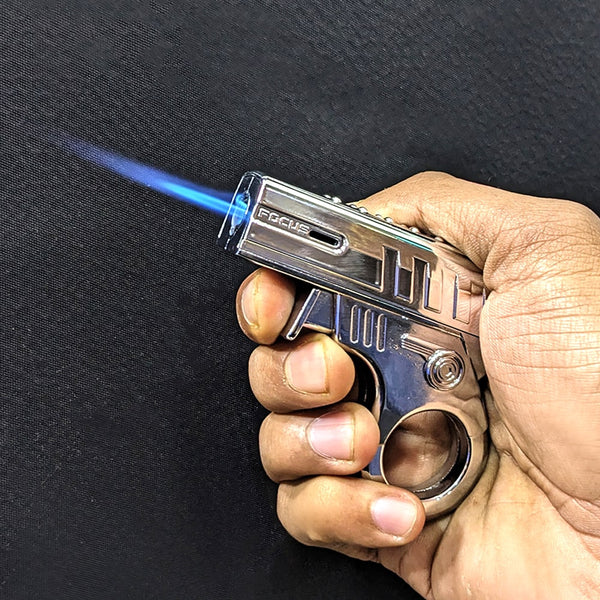 Premium Metallic Gun Lighter Jet Flame