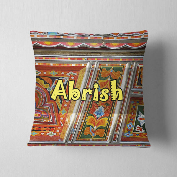 Truck Themed Name Cushion – Customizable