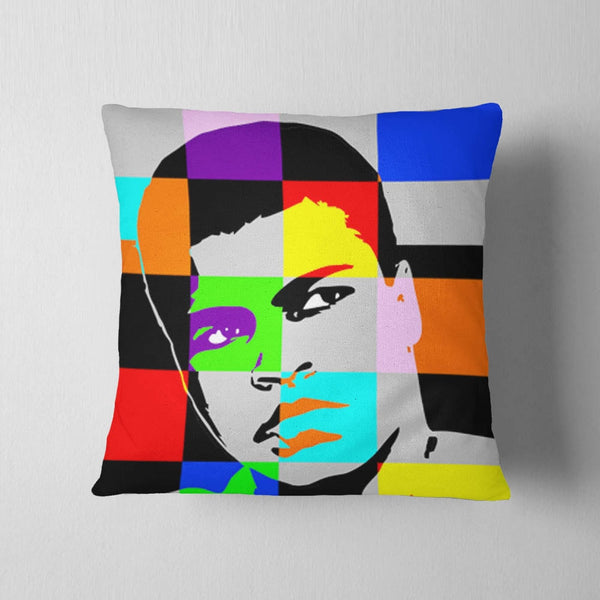 Muhammad Ali Colored Boxes Cushion