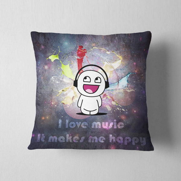 Music Makes Me Happy Cushion