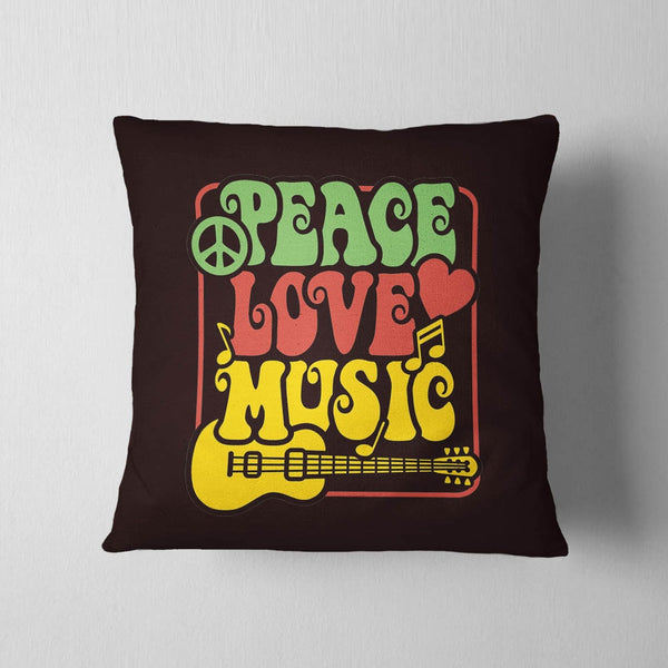 Peace Love Music Cushion