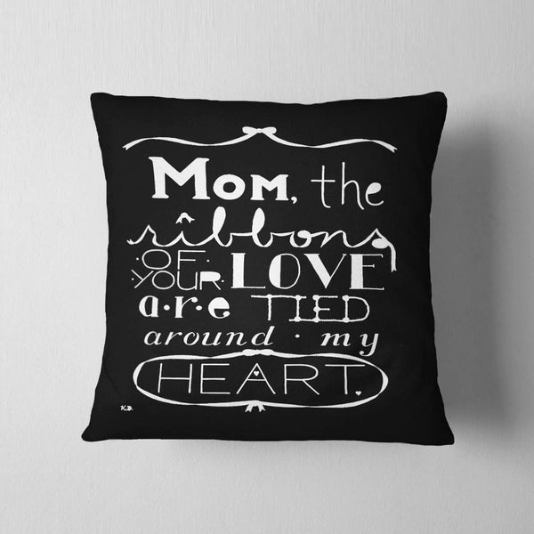 Mom Ribbons Of Love Cushion