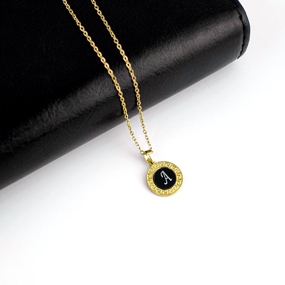 Versace Initial Premium Versace Style Necklace Initial Engraved – MugArt
