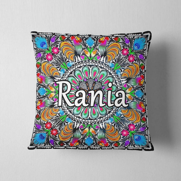 Color Art Name Cushion – Customizable