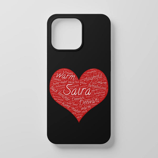 Name &amp; Text Heart Artwork Mobile Cover