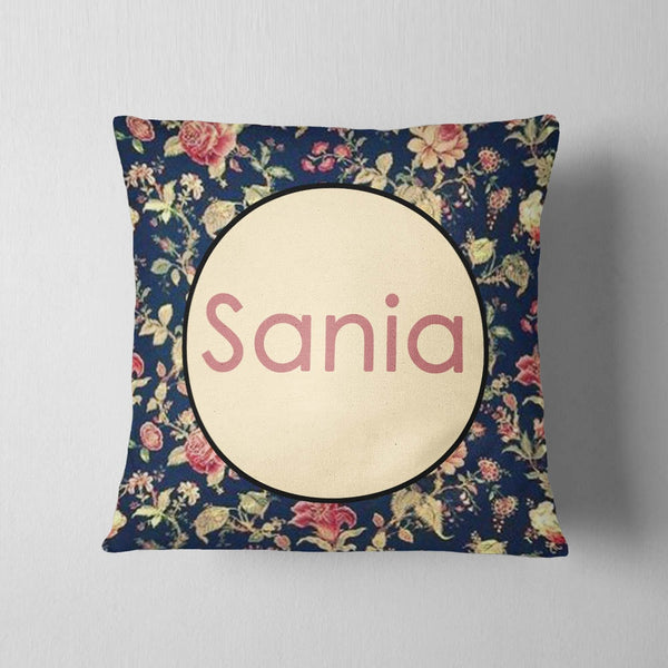 Floral Name Cushion – Customizable