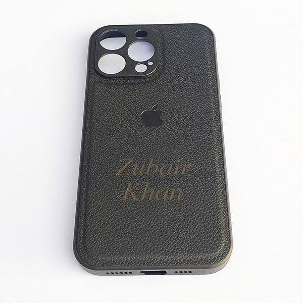 Name Engraved Mobile Cover Leatherette Design For IPHONE