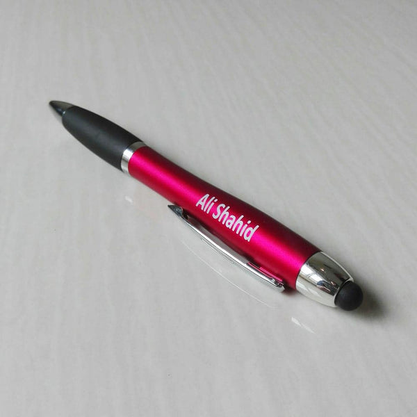 Backlit Name Click Stylus Pen - RED
