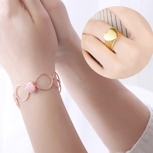 Retractable Heart Ring Bracelet