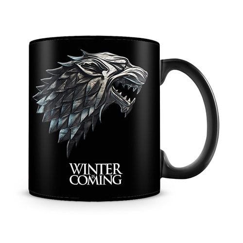 Winter Is Coming Black Mug