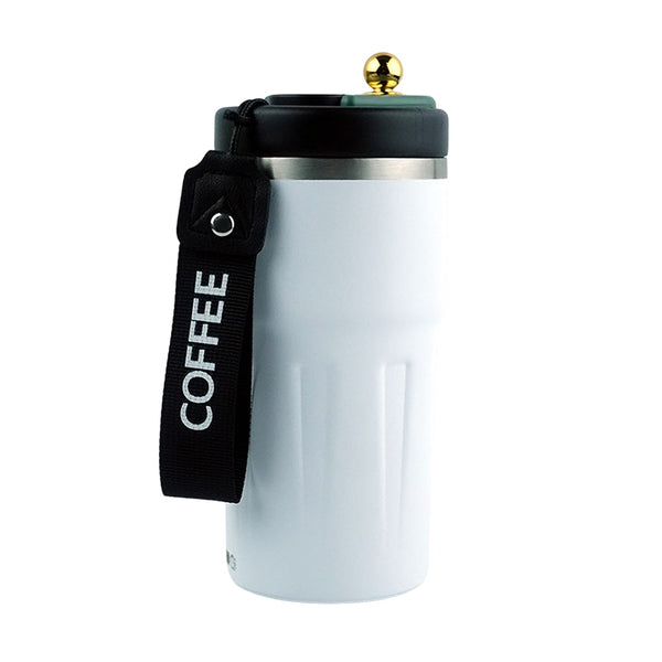 Temperature Display Coffee Mug With Easy Grip Strap | Hot & Cold