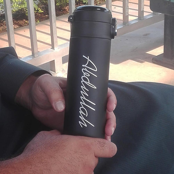 FLIP Top Sports Temperature Display Bottle With Name