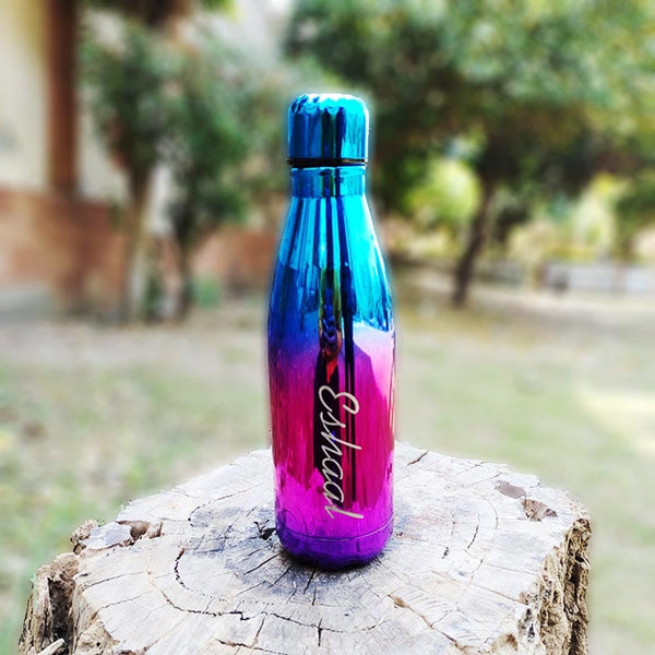 Colorful Gradient Vacuum Bottle Name Engraved | 500ml | Upto 24 Hours Cold/Hot