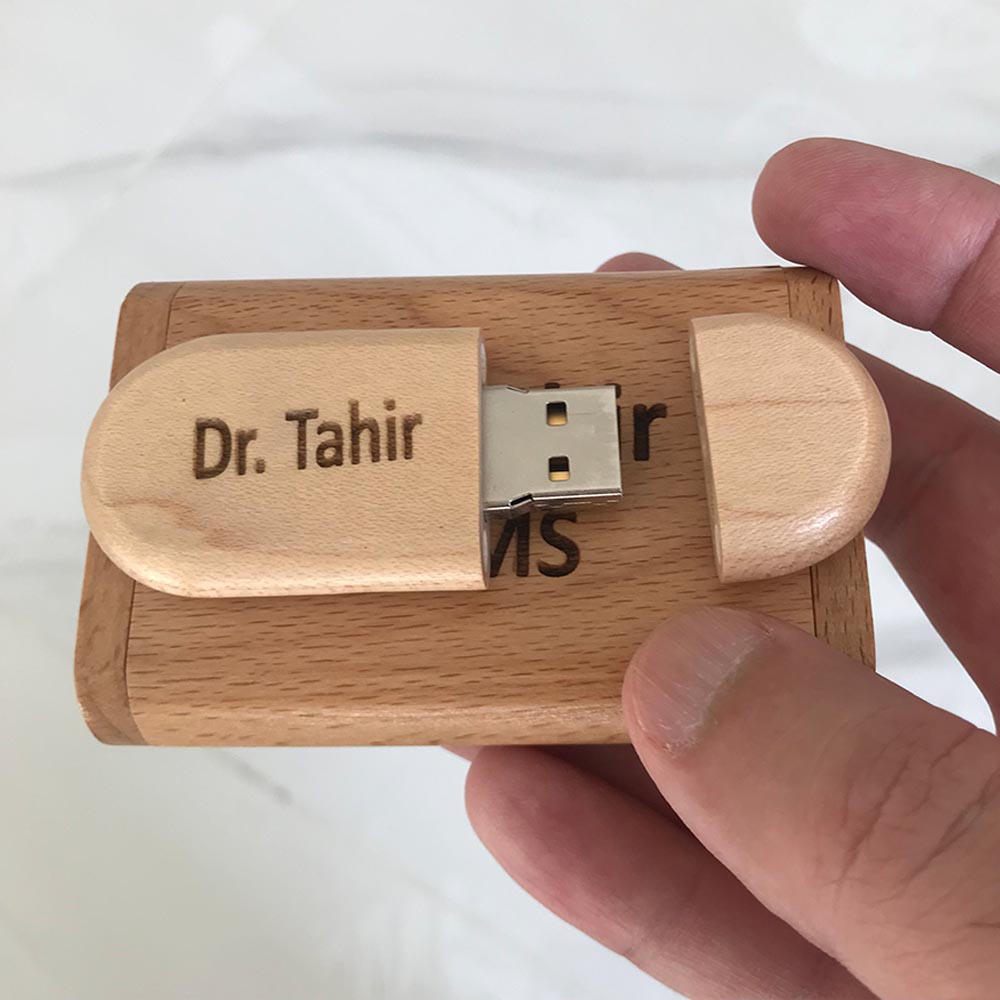 Wooden USB Drive Name Engraved – MugArt