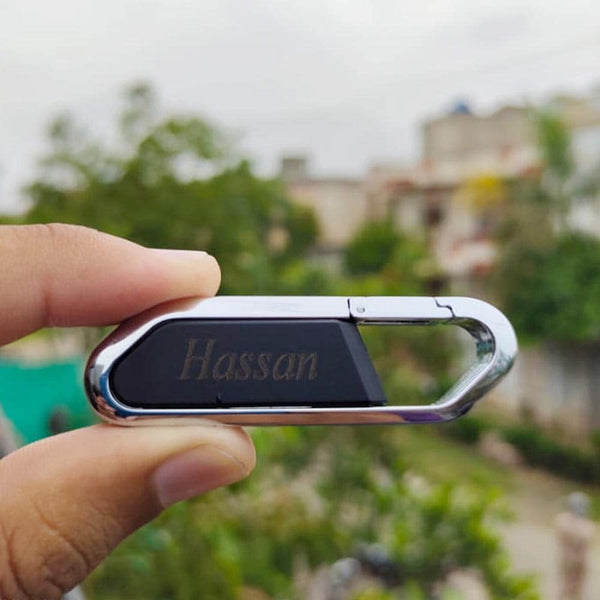Metal Flip USB Drive Name Engraved With Hook