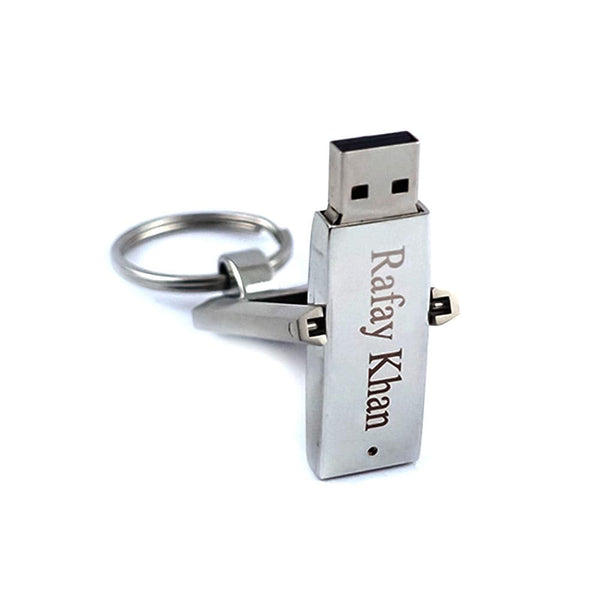 Metal USB Drive Keychain | Name Engraved