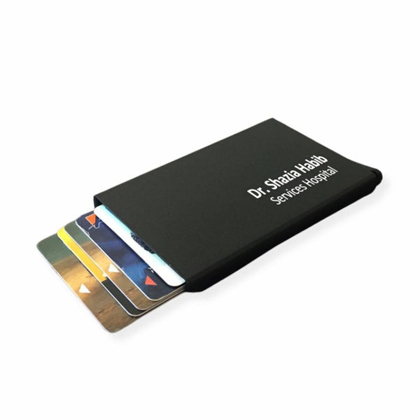 Pop-up Cards Holder Name Engraved With RFID Blocking