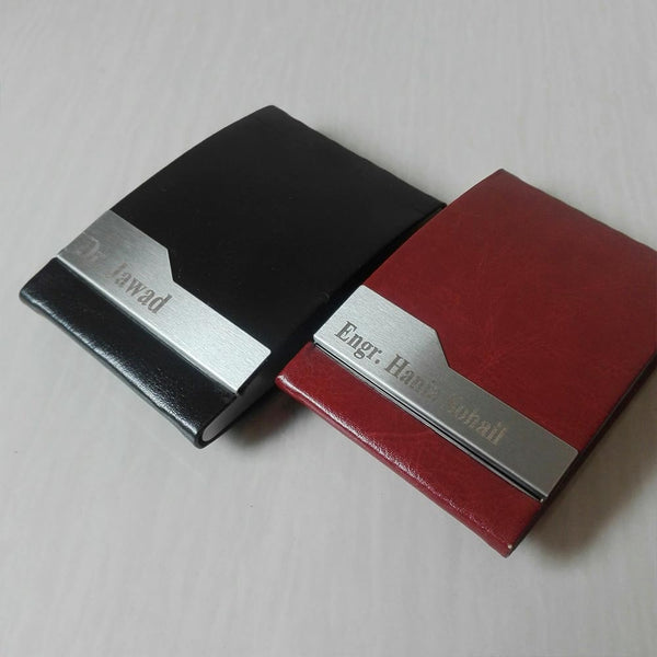 Dual Pocket Cards Holder Vertical | Name Engraved