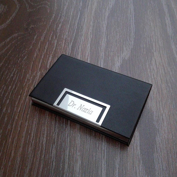 Name Engraved | Visiting Cards Holder Black