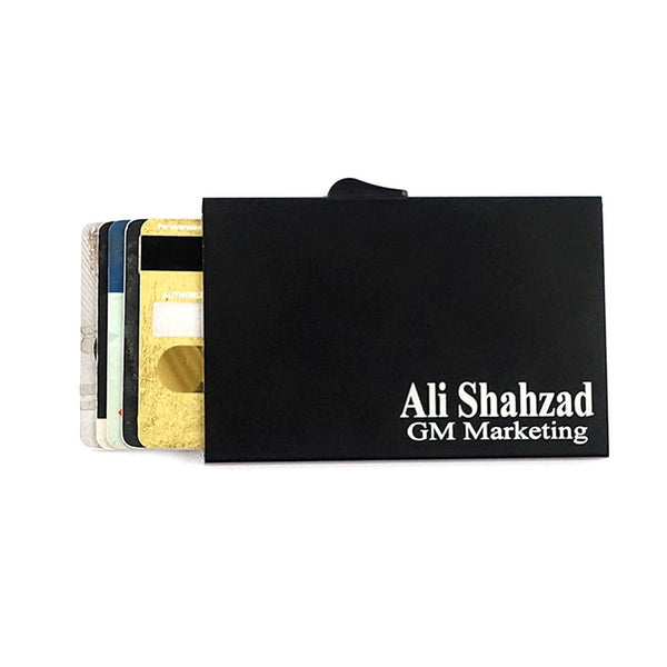 Side Button Pop-up Cards Holder RFID Blocking