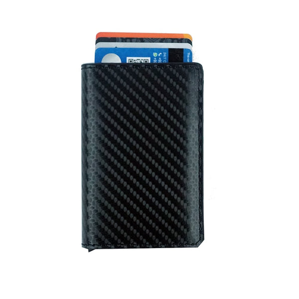 Pop-Up Wallet RFID Blocking Carbon Fiber Textured