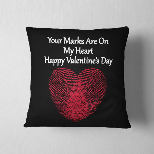 Heart Finger Print Valentine Cushion