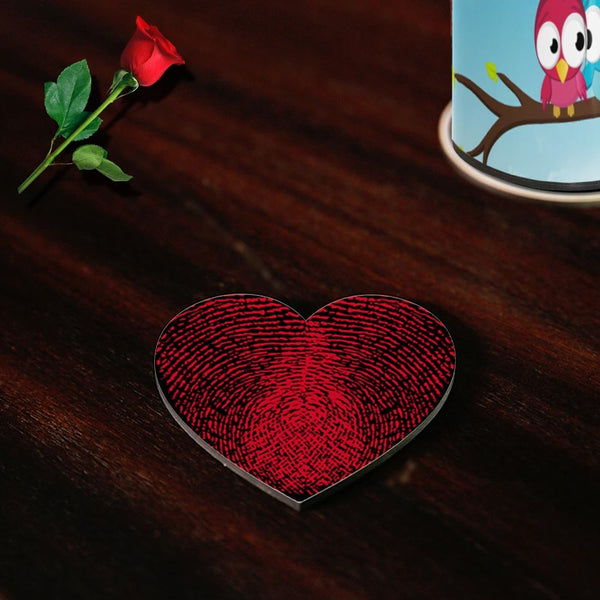 Heart Finger Print Valentine Coasters