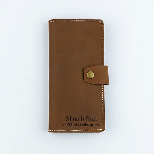 Leather Wallet Mobile &amp; Multi Card Slots Name Engraved