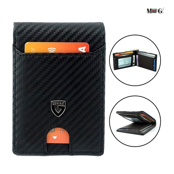 Carbon Fiber Texture Wallet RFID Blocking