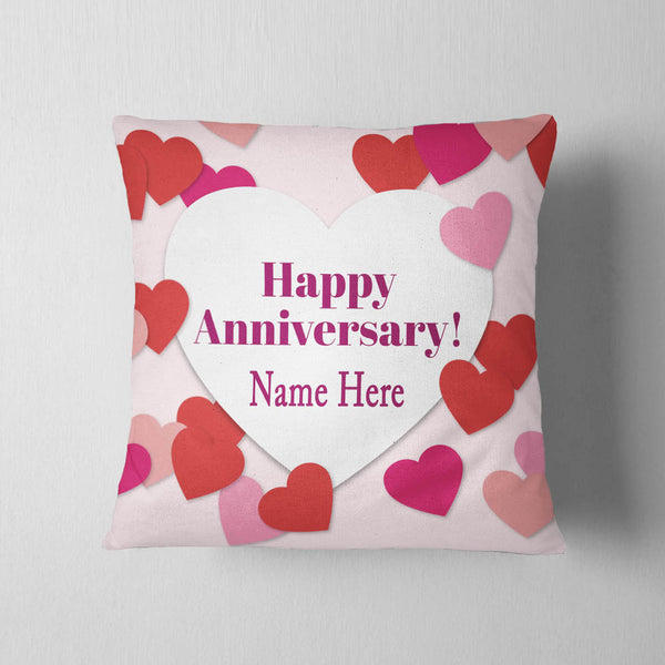 Happy Anniversary Name Cushion