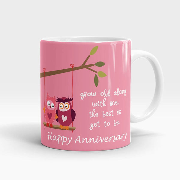 Grow Old With Me Anniversary Mug - Pink
