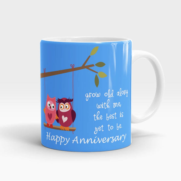 Grow Old With Me Anniversary Mug - Blue