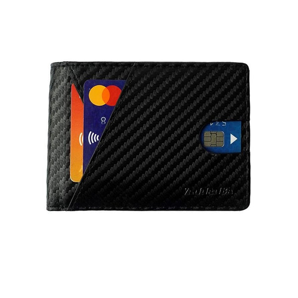 The Flash | Dollar Size Compact Wallet | Dual Express Cards Slots | Carbon Fiber Texture | RFID Blocking